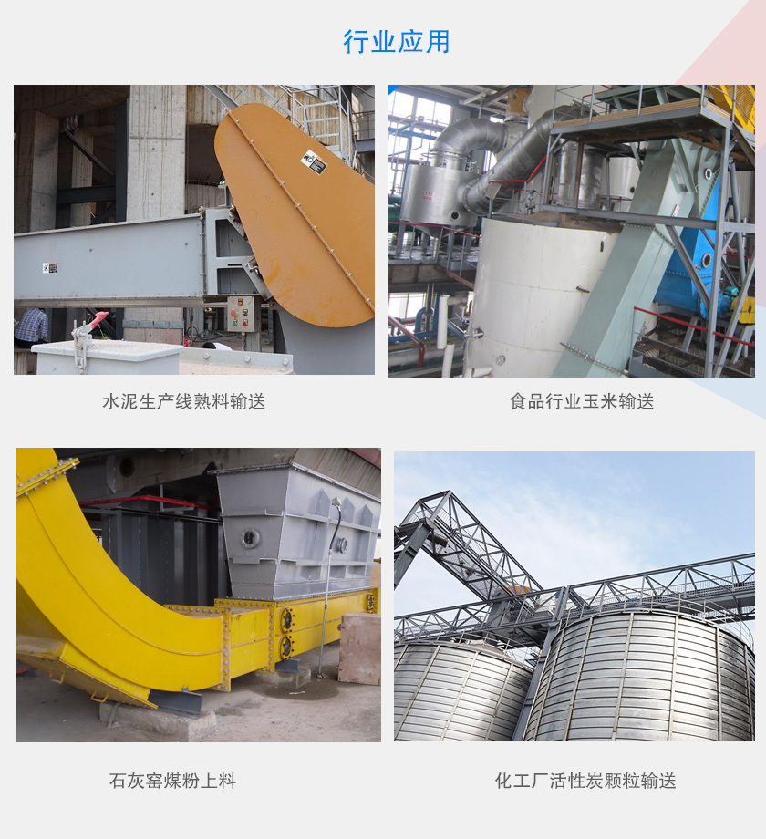 可以水平、傾斜或垂直布置，主要用于水泥、食品、化工、煤炭等行業(yè)